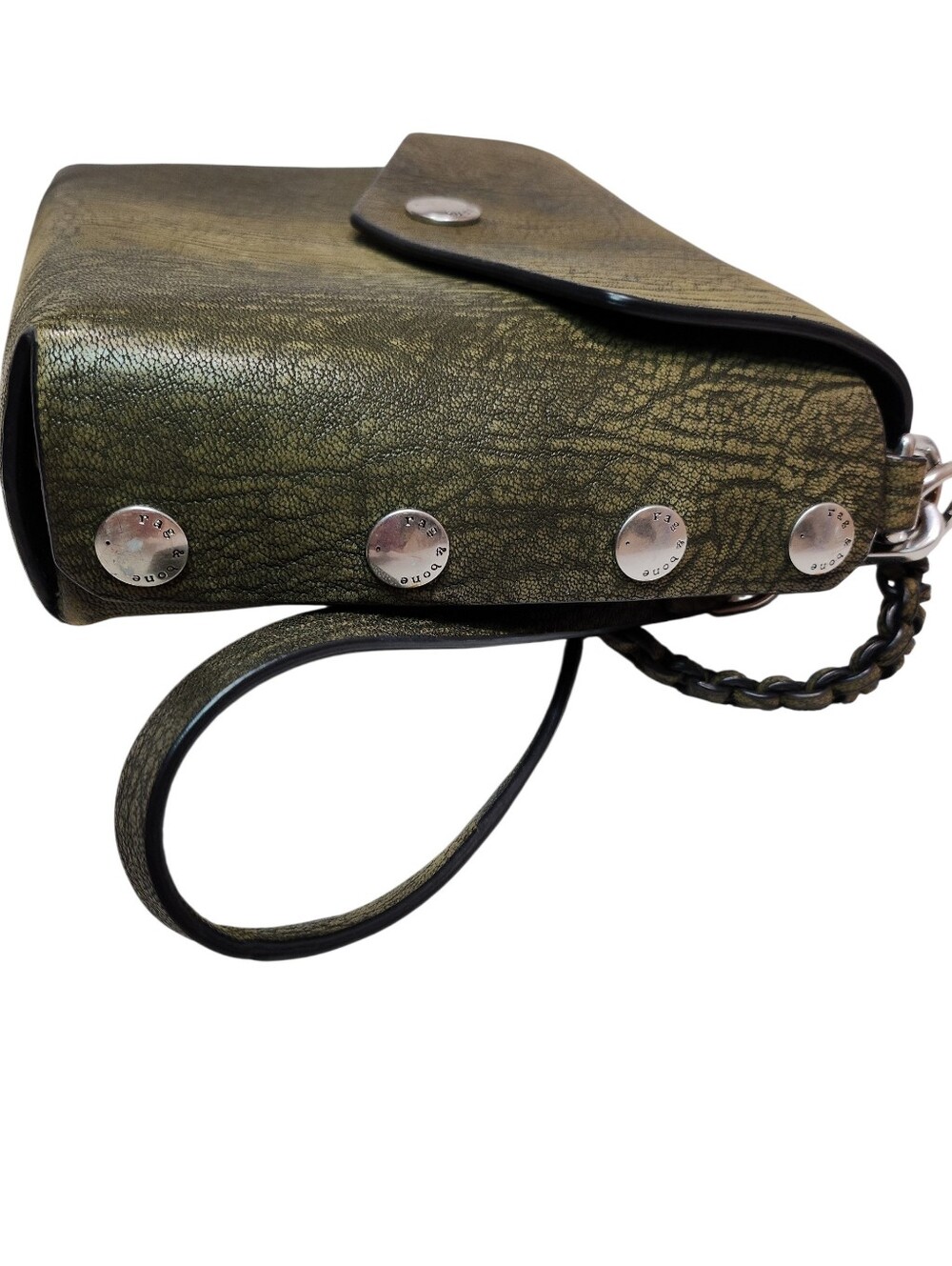 Rag & Bone Atlas shoulder bag in a military green textured leather - Picture 15 of 16
